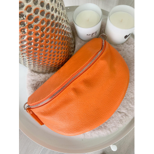 834 Tas Mila Leder Oranje (Rits Zilver) 834 Tas Mila Leder Oranje (Rits Zilver)